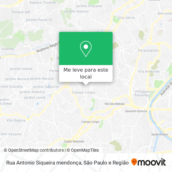 Rua Antonio  Siqueira mendonça mapa