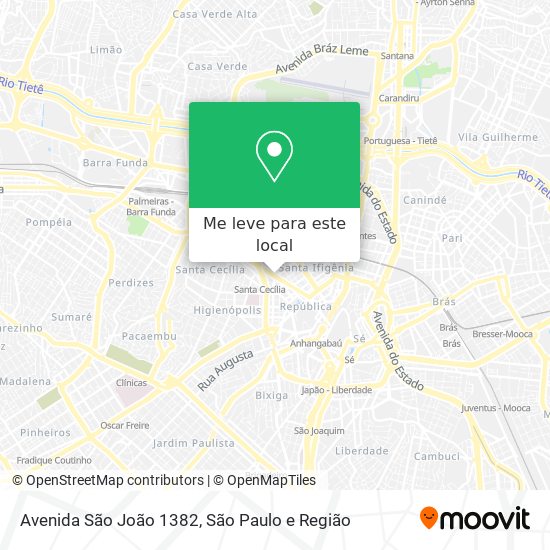 Avenida São João 1382 mapa