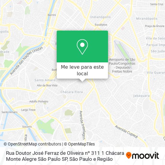 Rua Doutor José Ferraz de Oliveira  nº 311  1  Chácara Monte Alegre  São Paulo SP mapa