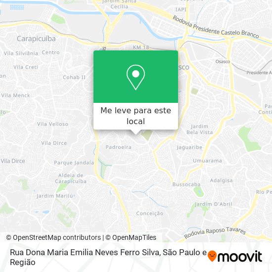 Rua Dona Maria Emilia Neves Ferro Silva mapa