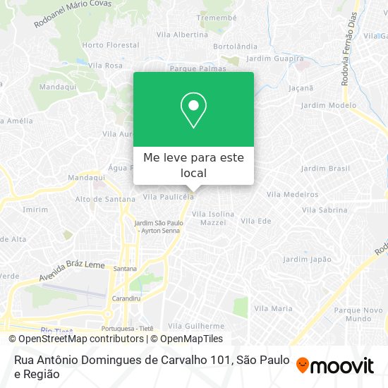 Rua Antônio Domingues de Carvalho 101 mapa