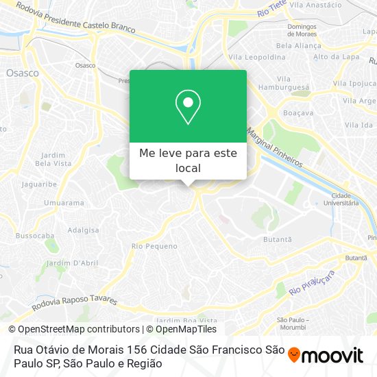 Rua Otávio de Morais  156   Cidade São Francisco   São Paulo   SP mapa