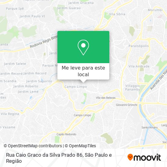 Rua Caio Graco da Silva Prado 86 mapa