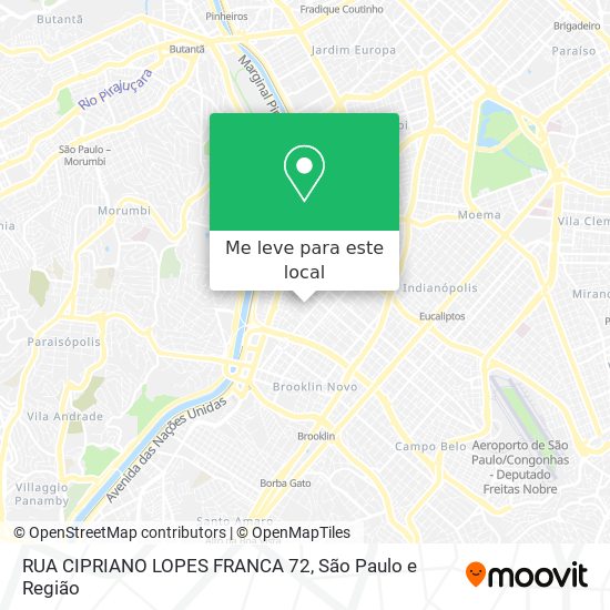 RUA CIPRIANO LOPES FRANCA 72 mapa