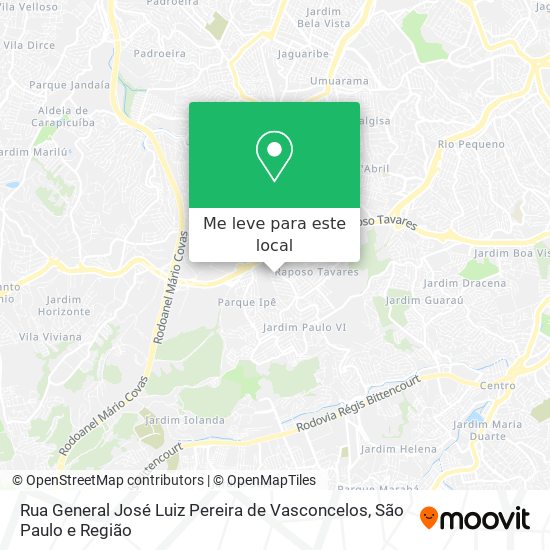 Rua General José Luiz Pereira de Vasconcelos mapa