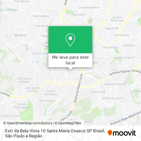 Estr  da Bela Vista  10   Santa Maria  Osasco   SP  Brasil mapa