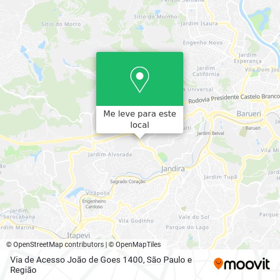 Via de Acesso João de Goes 1400 mapa