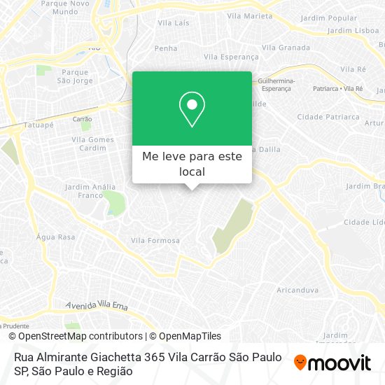 Rua Almirante Giachetta  365   Vila Carrão   São Paulo   SP mapa