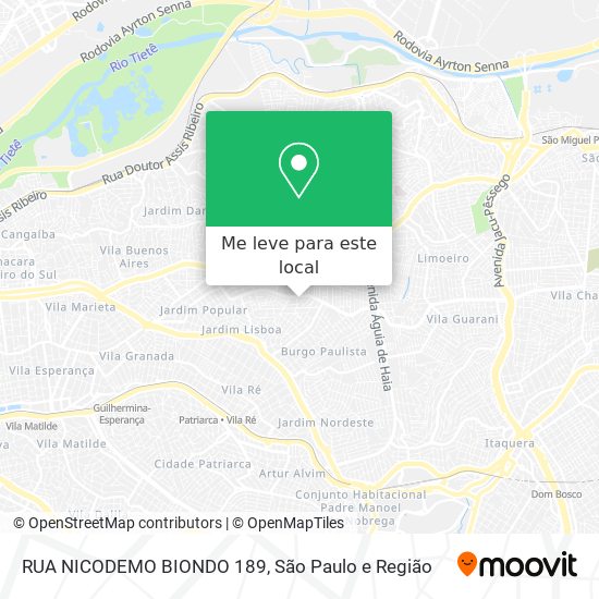 RUA NICODEMO BIONDO 189 mapa