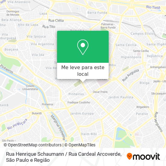 Rua Henrique Schaumann / Rua Cardeal Arcoverde mapa