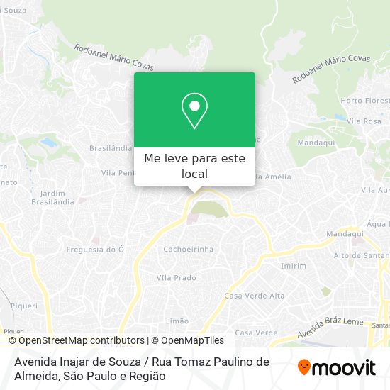 Avenida Inajar de Souza / Rua Tomaz Paulino de Almeida mapa