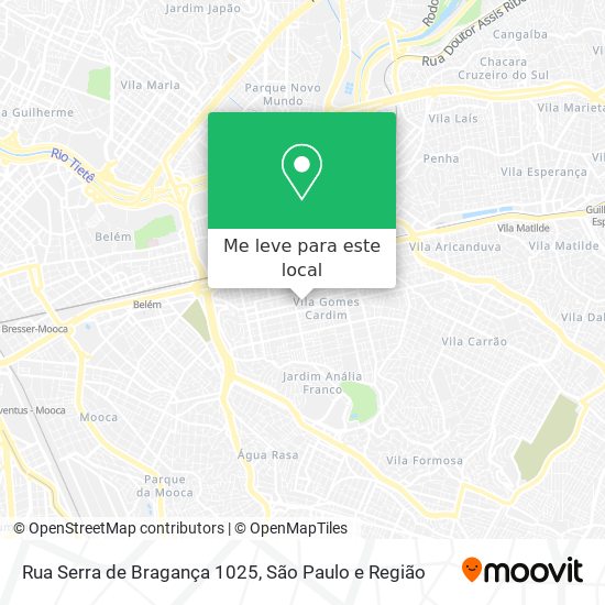 Rua Serra de Bragança 1025 mapa