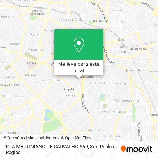 RUA MARTINIANO DE CARVALHO 669 mapa