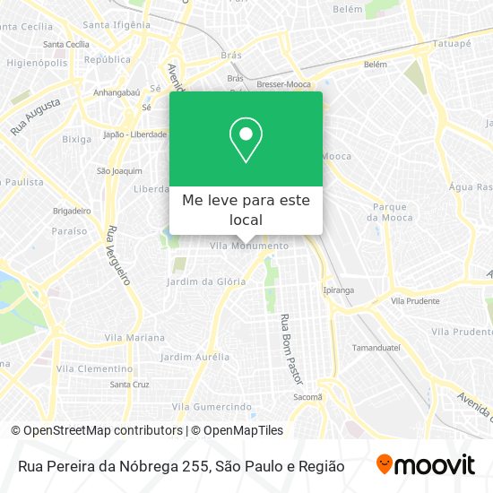 Rua Pereira da Nóbrega  255 mapa