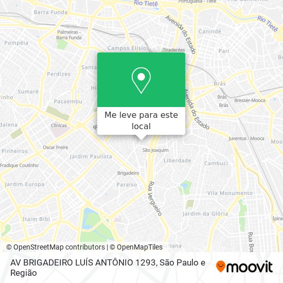 AV BRIGADEIRO LUÍS ANTÔNIO 1293 mapa