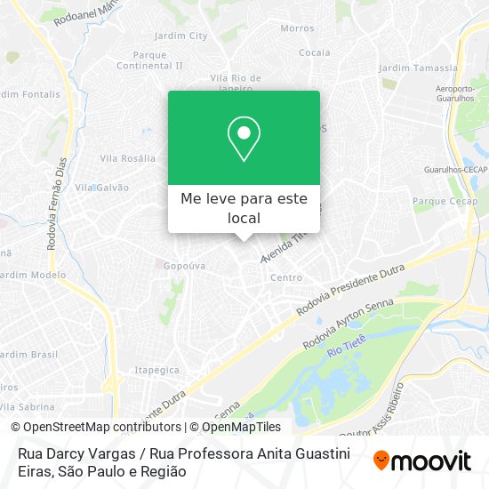 Rua Darcy Vargas / Rua Professora Anita Guastini Eiras mapa