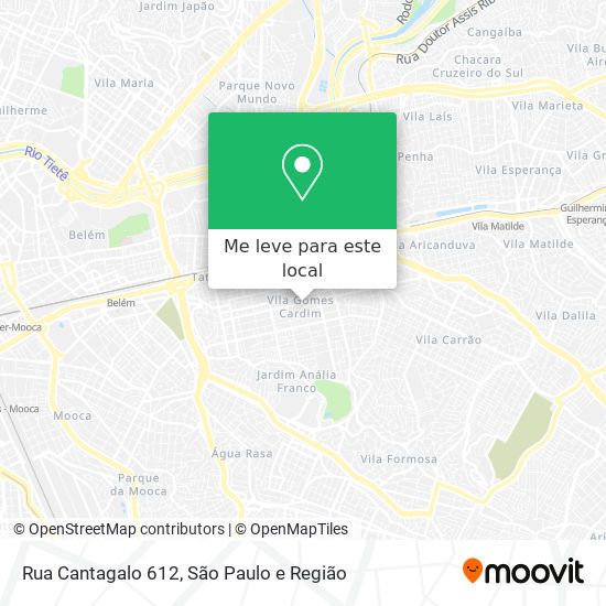 Rua Cantagalo 612 mapa