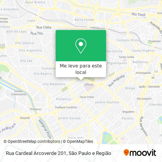 Rua Cardeal Arcoverde 201 mapa