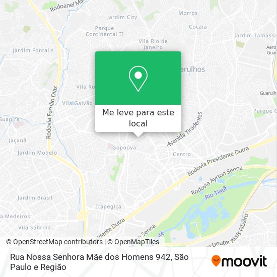 Rua Nossa Senhora Mãe dos Homens 942 mapa