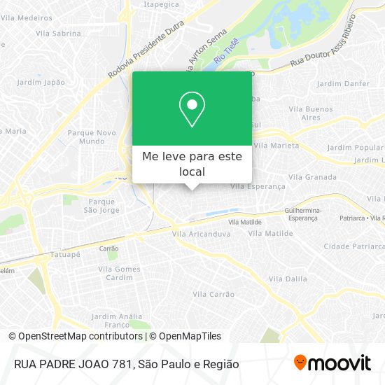 RUA PADRE JOAO 781 mapa