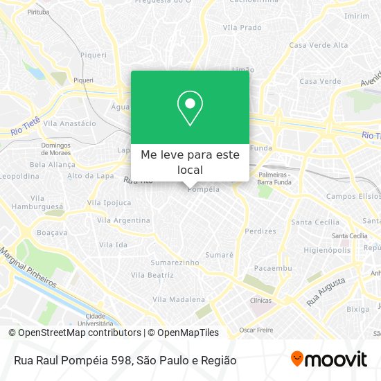 Rua Raul Pompéia 598 mapa