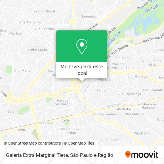 Galeria Extra Marginal Tiete mapa