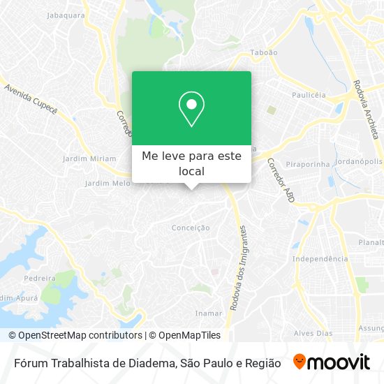 Fórum Trabalhista de Diadema mapa