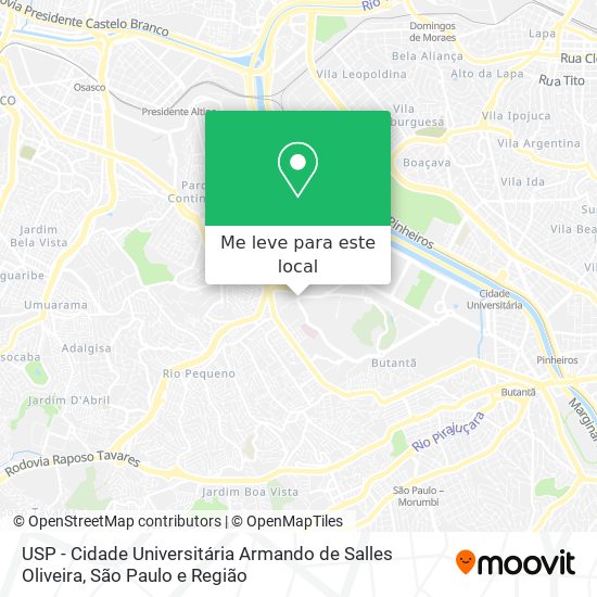 USP - Cidade Universitária Armando de Salles Oliveira mapa