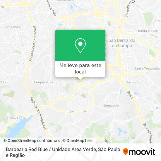 Barbearia Red Blue / Unidade Area Verde mapa