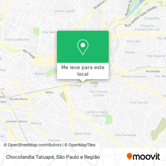 Chocolandia Tatuapé mapa