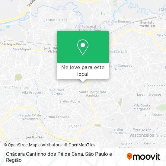 Chácara Cantinho dos Pé de Cana mapa