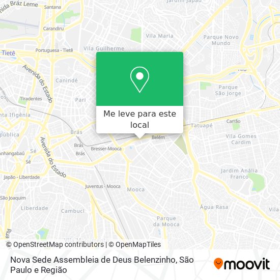 Nova Sede Assembleia de Deus Belenzinho mapa