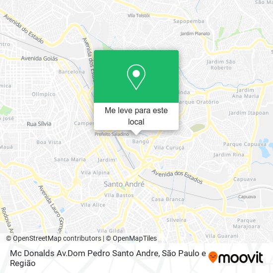 Mc Donalds Av.Dom Pedro Santo Andre mapa