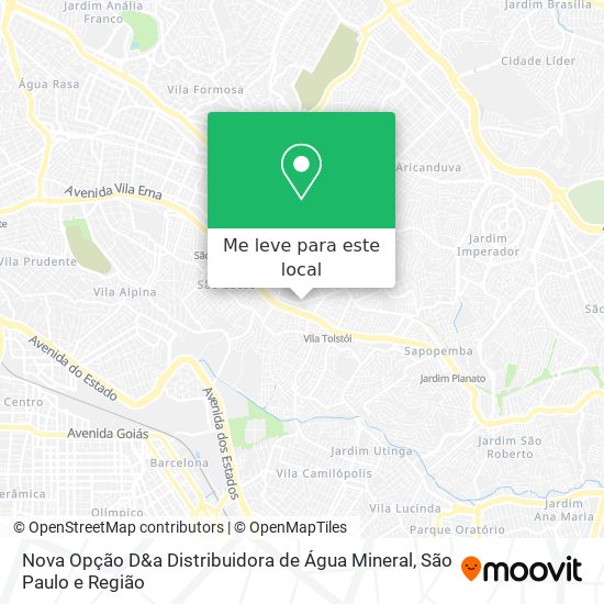 Nova Opção D&a Distribuidora de Água Mineral mapa