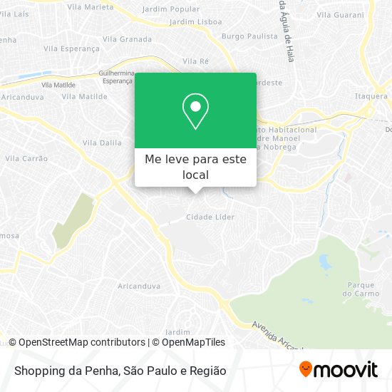 Shopping da Penha mapa