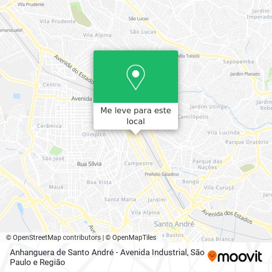 Anhanguera de Santo André - Avenida Industrial mapa