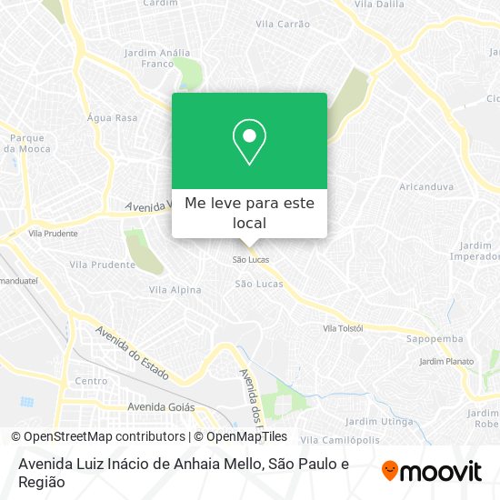 Avenida Luiz Inácio de Anhaia Mello mapa