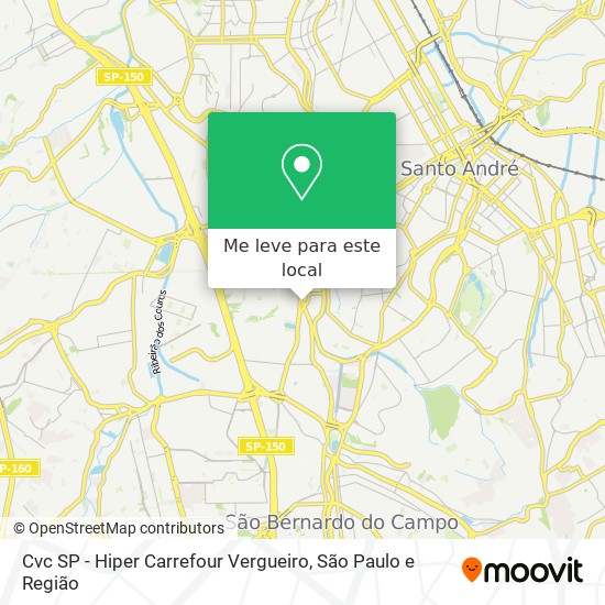 Cvc SP - Hiper Carrefour Vergueiro mapa