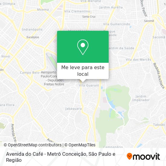 Avenida do Café - Metrô Conceição mapa