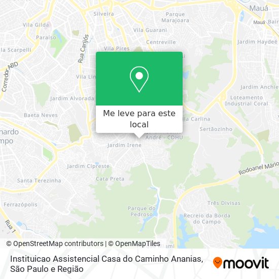 Instituicao Assistencial Casa do Caminho Ananias mapa