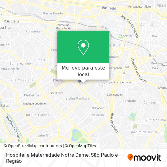 Hospital e Maternidade Notre Dame mapa