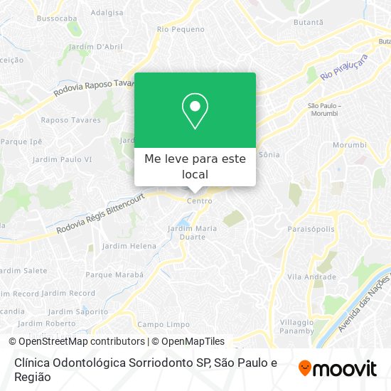 Clínica Odontológica Sorriodonto SP mapa