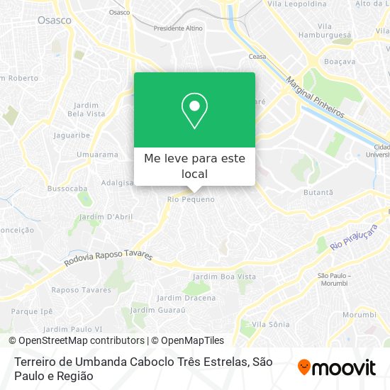 Terreiro de Umbanda Caboclo Três Estrelas mapa