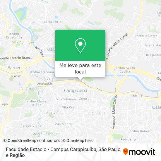 Faculdade Estácio - Campus Carapicuíba mapa