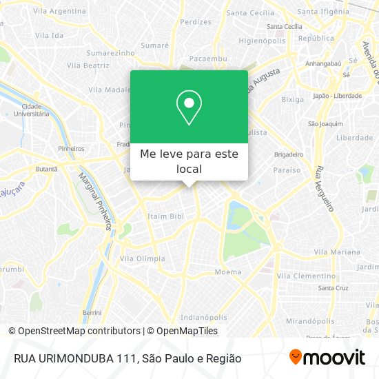 RUA URIMONDUBA 111 mapa