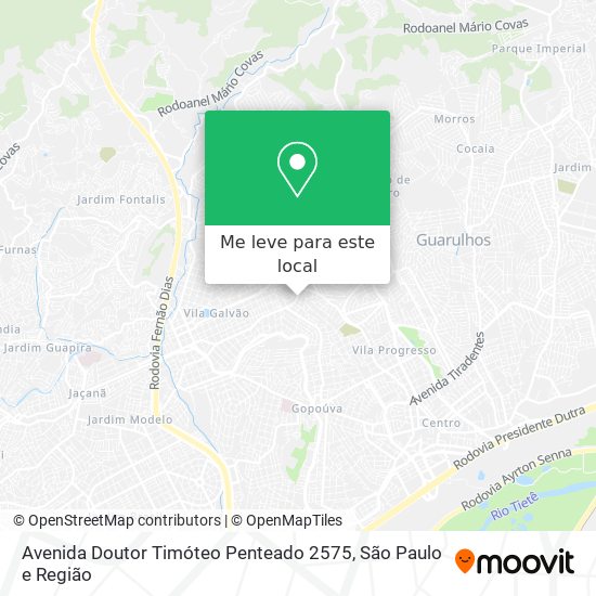 Avenida Doutor Timóteo Penteado 2575 mapa