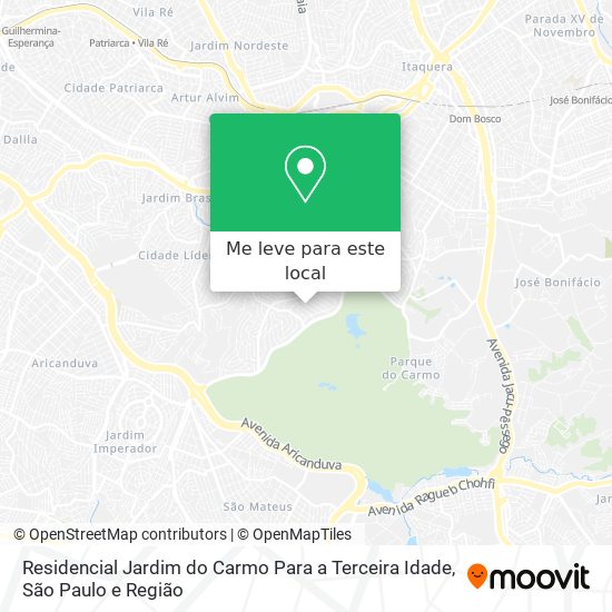 Residencial Jardim do Carmo Para a Terceira Idade mapa