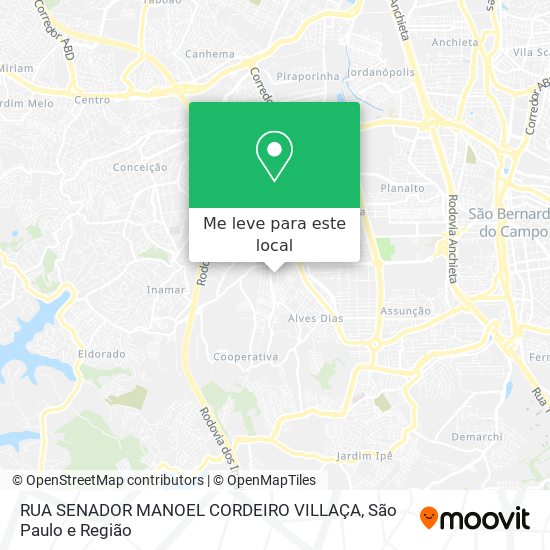 RUA SENADOR MANOEL CORDEIRO VILLAÇA mapa