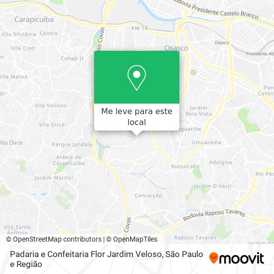Padaria e Confeitaria Flor Jardim Veloso mapa