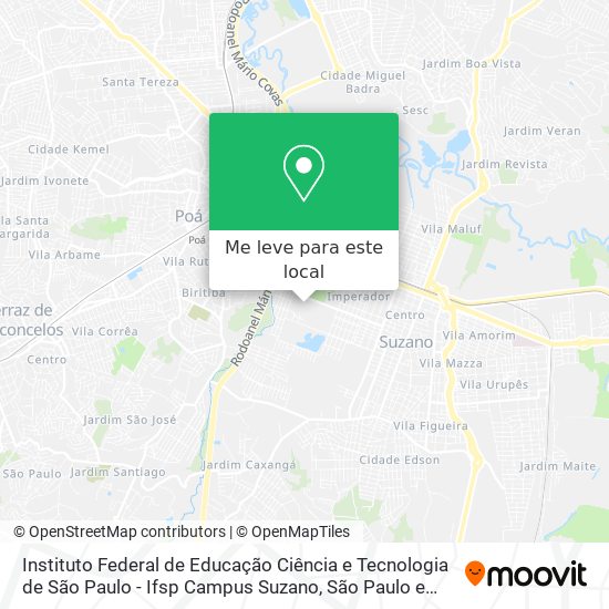 Instituto Federal de Educação Ciência e Tecnologia de São Paulo - Ifsp Campus Suzano mapa